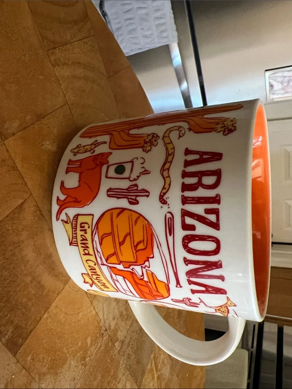 Starbucks Arizona White Orange Red Ceramic Coffee Mug